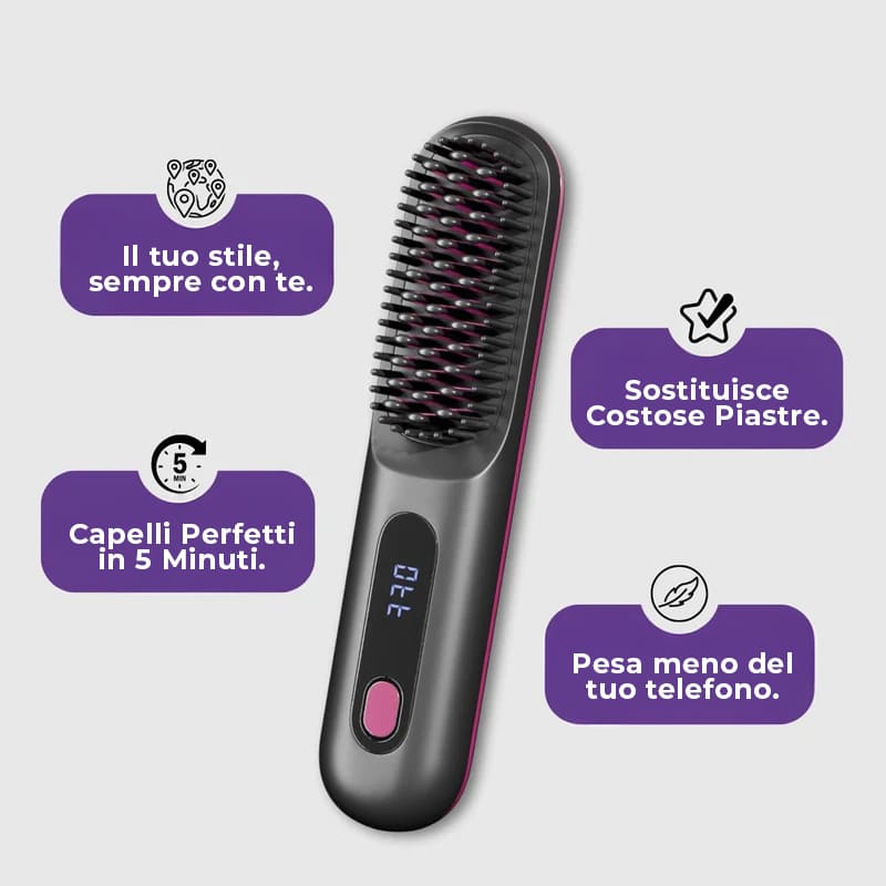 Spazzola Lisciante Portatile Senza Fili DermyLab PRO