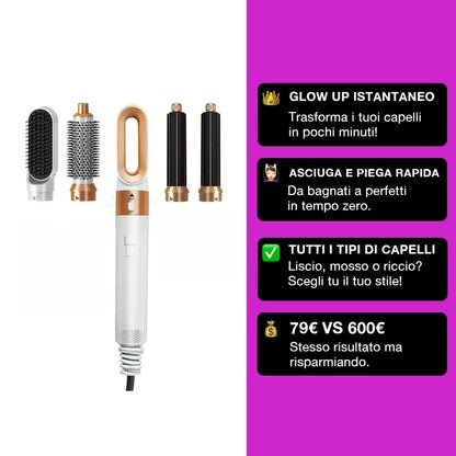 DermyLab Kit 5 in 1 - Asciuga, Liscia, Arriccia, Volumizza, Modella