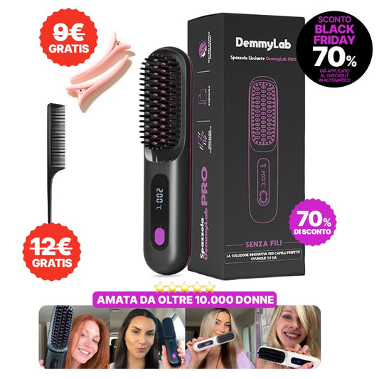 DemmyLab Spazzola Lisciante - 70% di Sconto Black Friday + 4 Regali Inclusi